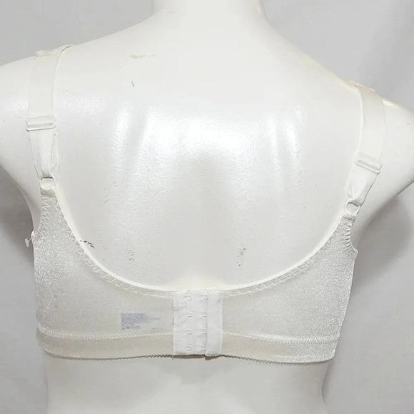 42C Exquisite Form 2558 Jacquard Satin Divided Cup Wire Free Bra White NWOT - Picture 5 of 5
